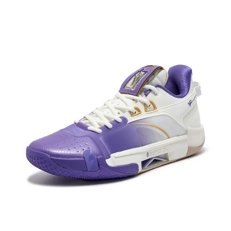 361° Cushioning Anti Slip And Wear Resistant Low Top Basketball Shoes Men's Ultraviolet White-1