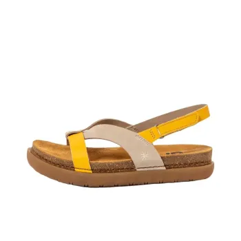 Art RHODES Strap Sandals Women's Yellow Gray