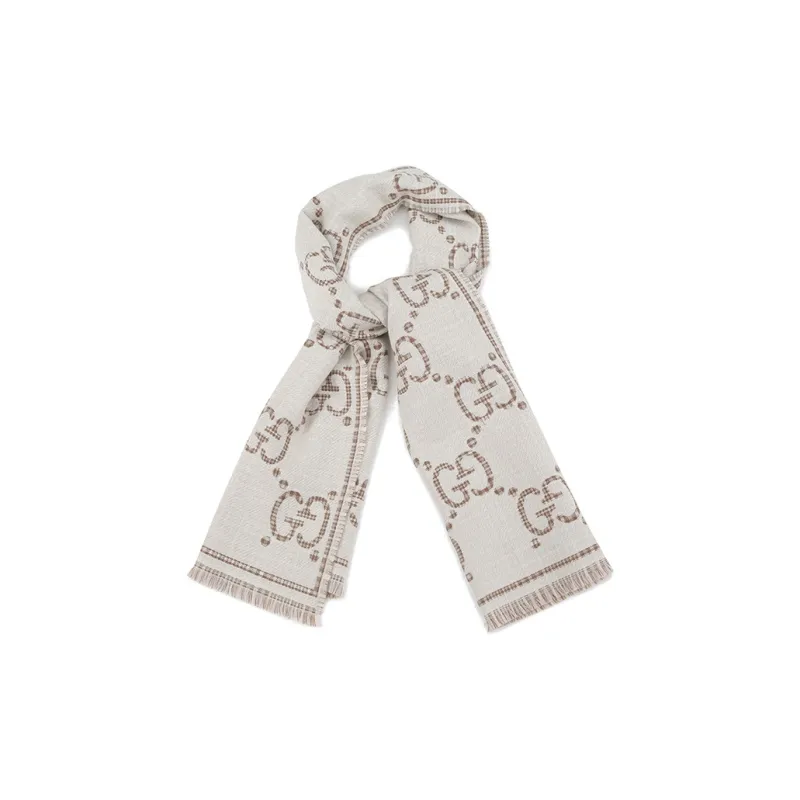 GUCCI Gg Jacquard Knitted Scarf-1