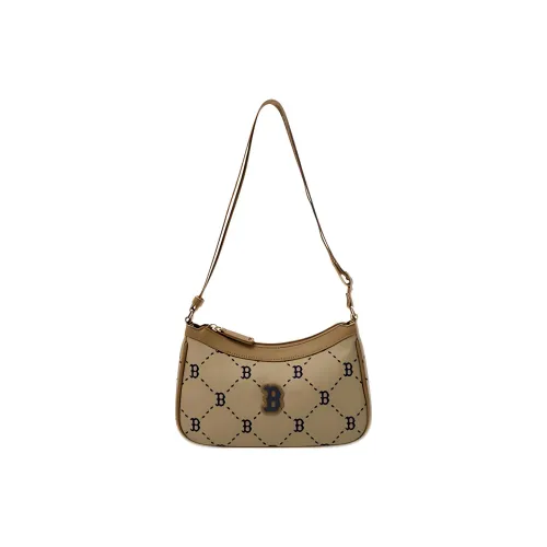 MLB Leather Crossbody Bag Shoulder Bag Women's Beige Yellow