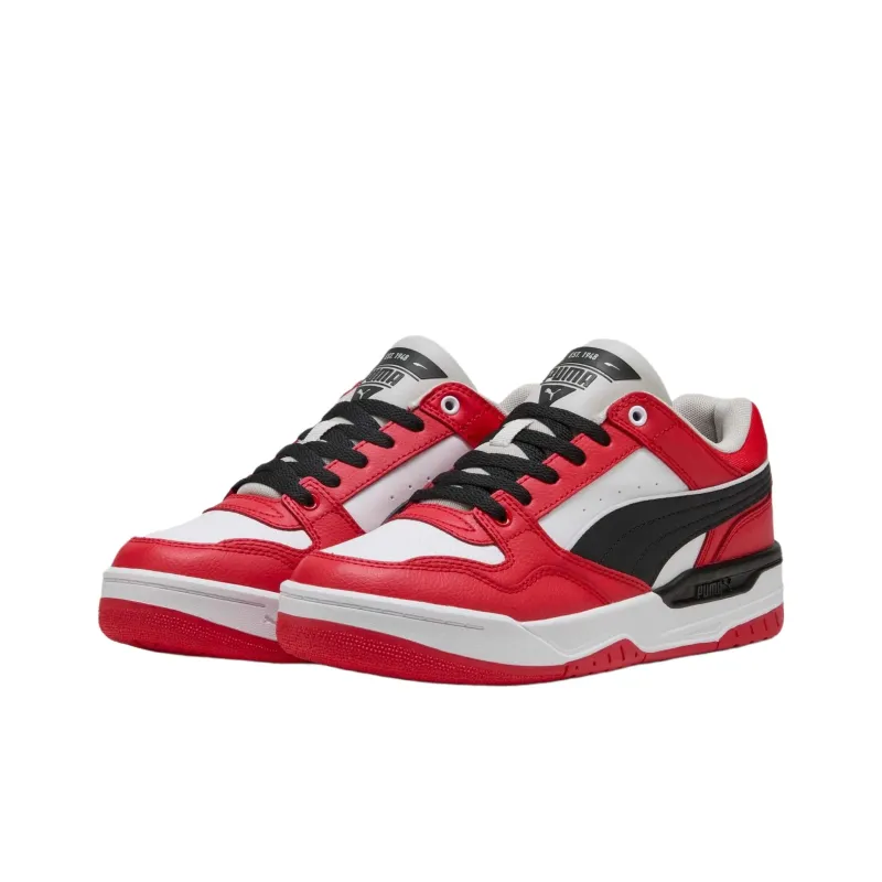 PUMA REBOUND Anti Slip Wear Resistant Low Top Skateboard Shoes Men's Red White-2