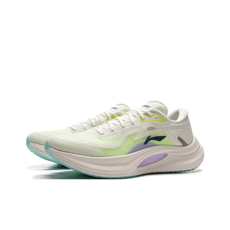 LiNing Yueying 4 Breathable Support Rebound Low Top Casual Running Shoes Men's White Green-2