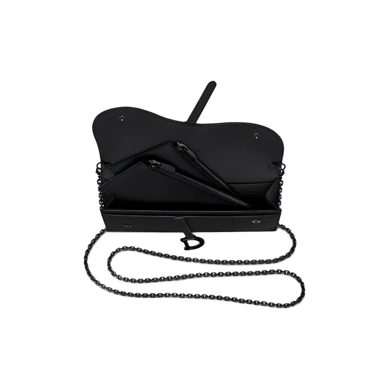 DIOR Calfskin Combo Bag Clutch Shoulder Bag Crossbody Bag Handbag Women's Matte Black-3