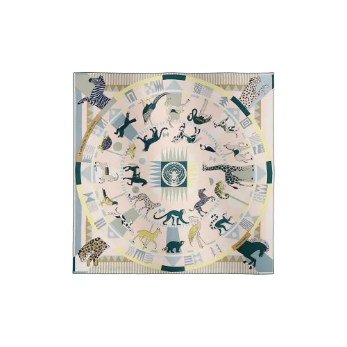 HERMES Mulberry Silk Scarves Women's Candy Coated Pink