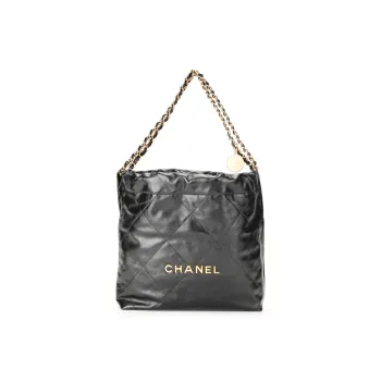 CHANEL Cow Leather Hobo Bag One Shoulder Women's Black