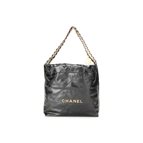 CHANEL Cow Leather Hobo Bag One Shoulder Women's Black