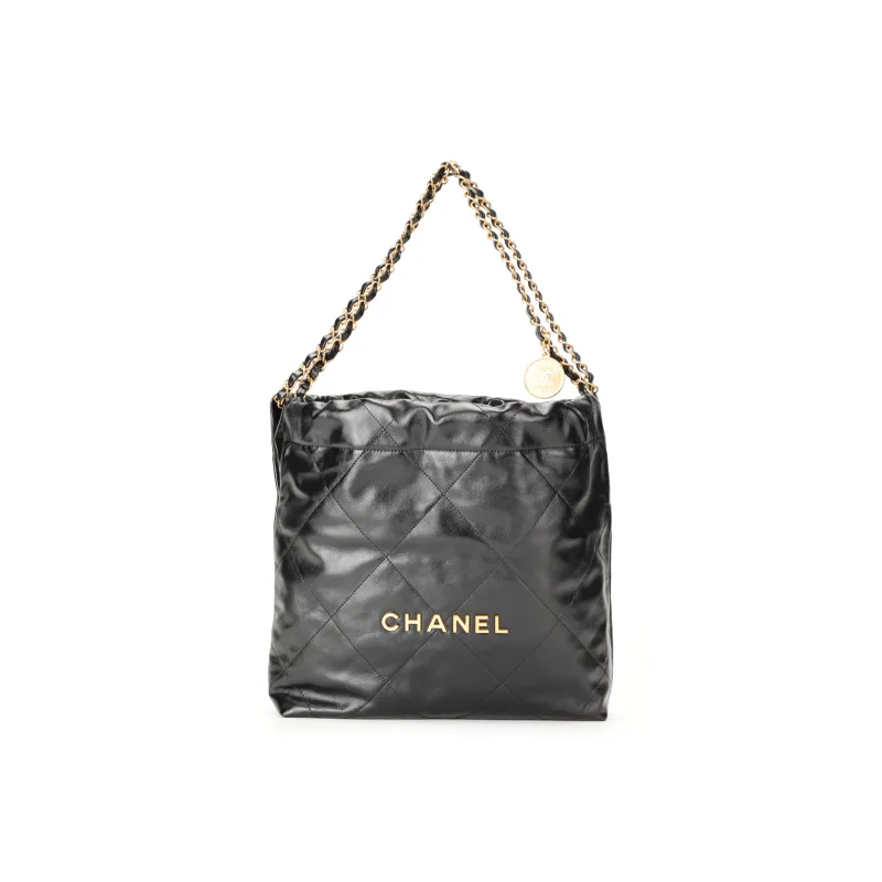 CHANEL Cow Leather Hobo Bag One Shoulder Women's Black-0