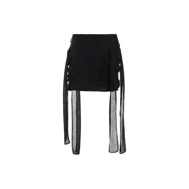 Yohji Yamamoto LIMI Feu FW24 Casual Short Skirts Women's Black-1