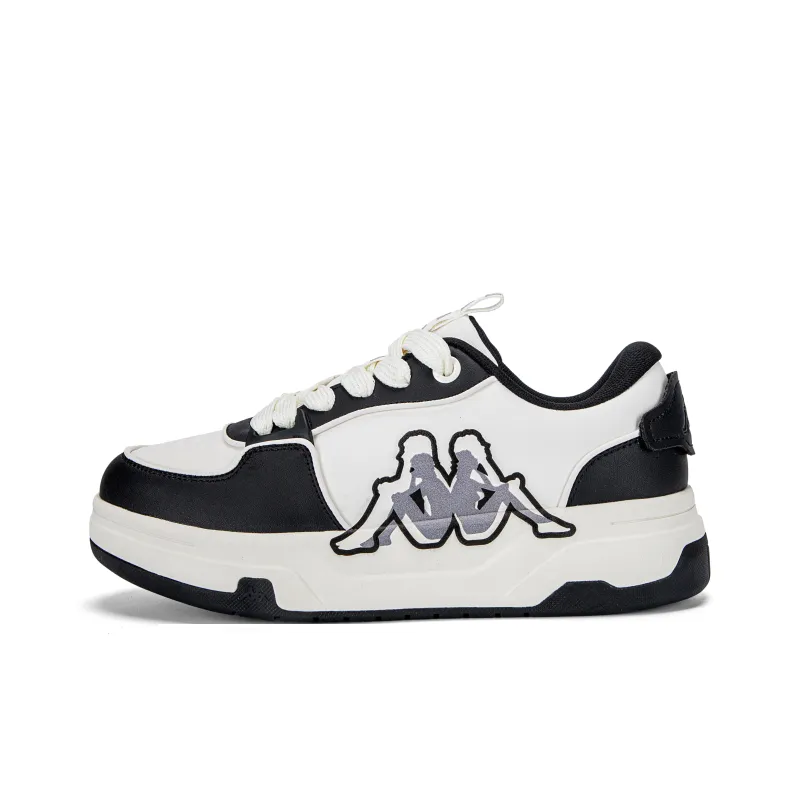 Kappa Cushioning Anti-Slip And Wear-Resistant Height Increasing Low-Top Casual Shoes Unisex Black White-22
