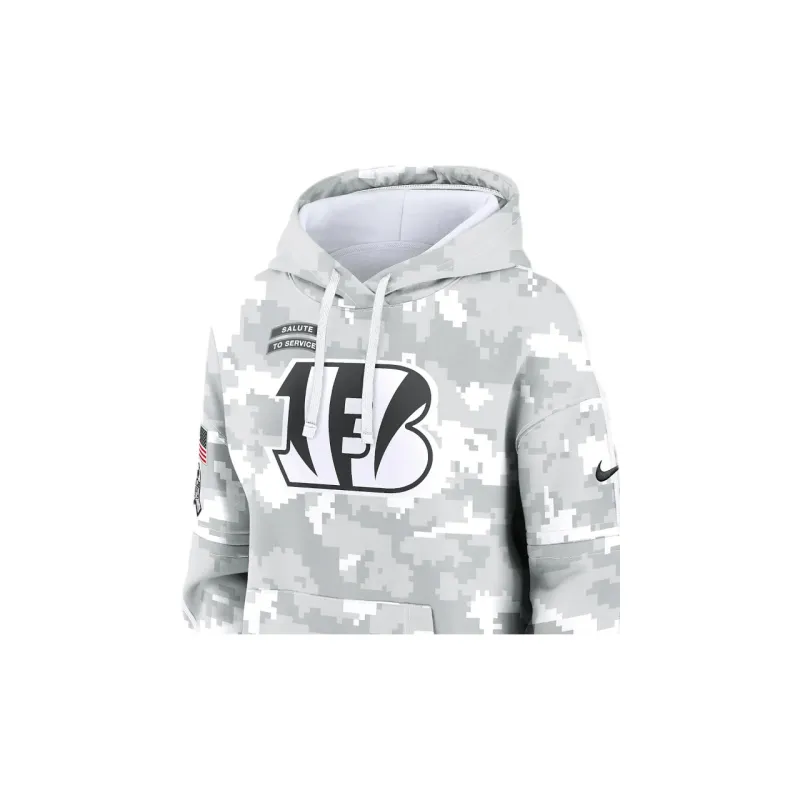 Nike Cincinnati Bengals Salute To Service Primary Edge Club Women's Nike Nfl Pullover Hoodie-2