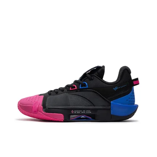 361° Cushioning, Slip Resistant, And Abrasion Resistant Low Top Basketball Shoes Men's Black Numbers Blue