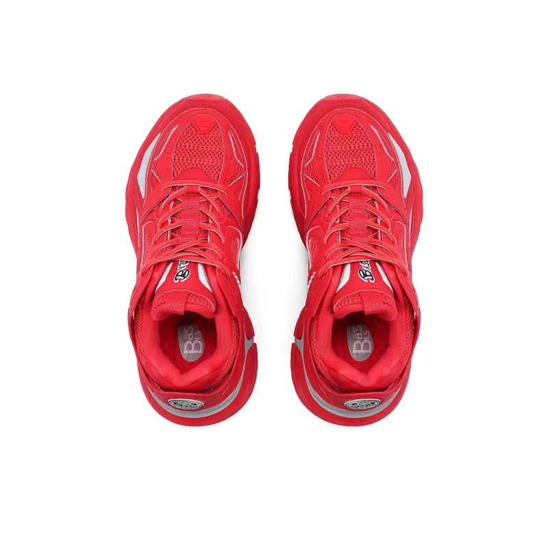 BASLS Chunky Sneakers Unisex Low Top Red/Dirty Red-5
