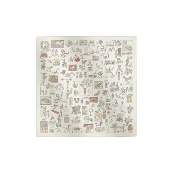 HERMES Silk Scarves Women's White