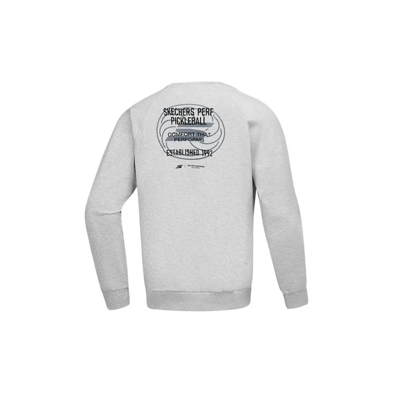 Skechers Sweatshirt Men's Fine Grained Reasoned Heather Gray-1