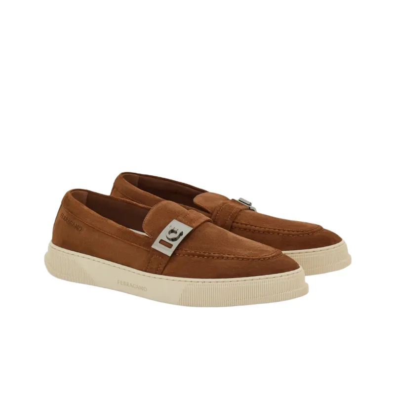 FERRAGAMO Hug Loafers Men's Brown-2