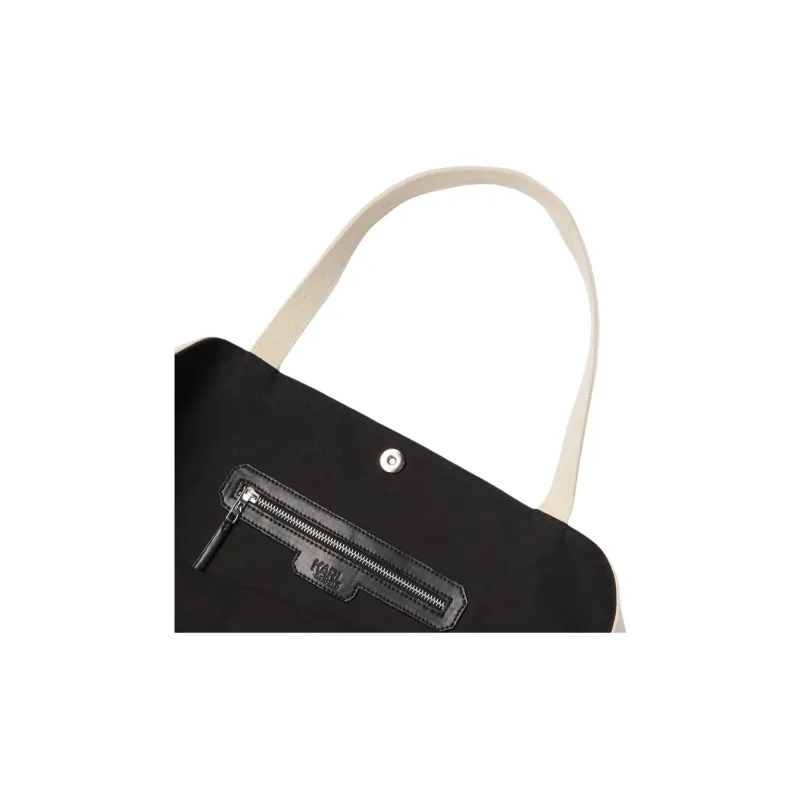 KARL LAGERFELD Canvas Bag, Tote Bag, Shopping Bag, Handbag, Shoulder Bag Women's Beige-3