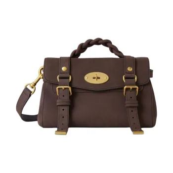 Mulberry Alexa Cow Leather Shoulder Bag Crossbody Bag Handbag Mini Women's Ebony