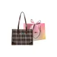 Gray with Blue Stripes-Shopping Bag