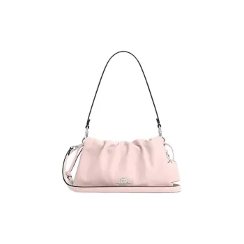 COACH Faye Leather Shoulder Bag Medium Size Women's Pink