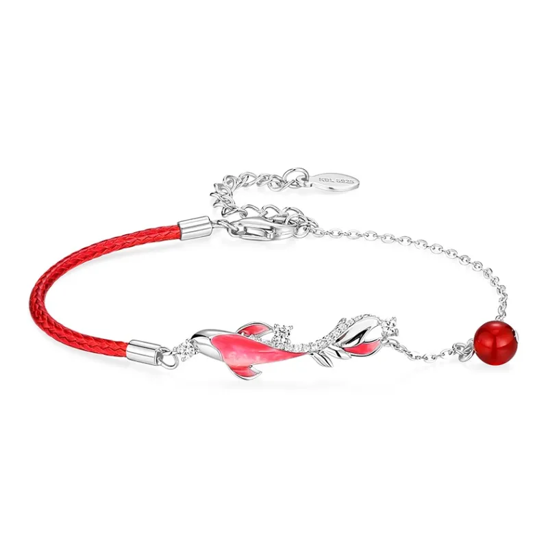 KADER 925 Sterling Silver Bracelets Women's Red, Success Box-2