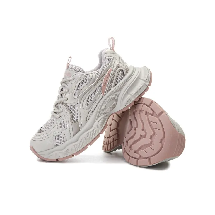 BENZI Anti-Slip Wear-Resistant Breathable Moisture-Wicking Lightweight Low-Top Chunky Sneakers Women's-3