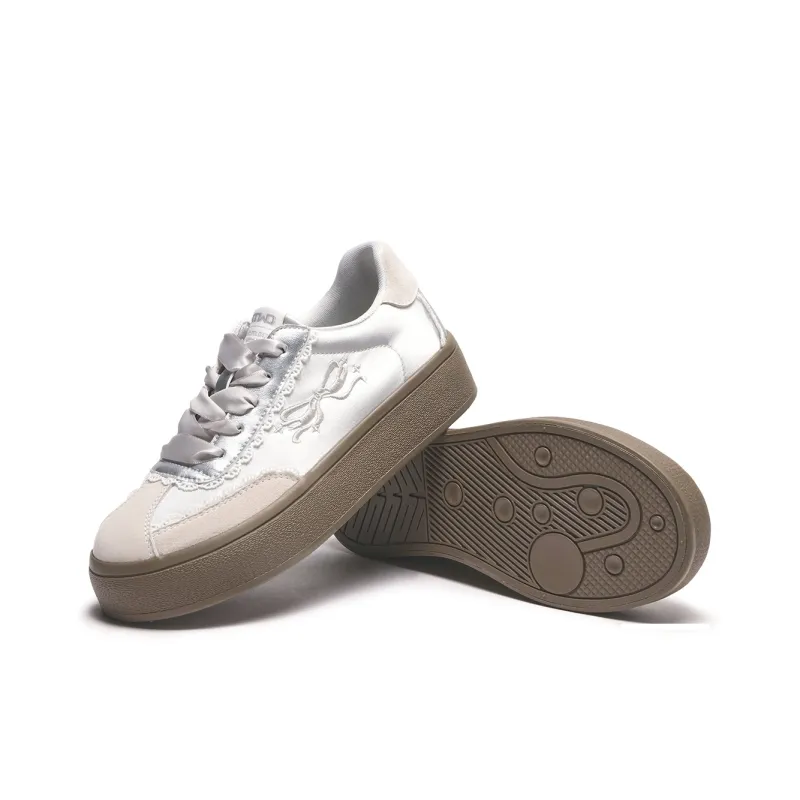 Hotwind Cream Lace Series Skateboard Shoes Women's-3