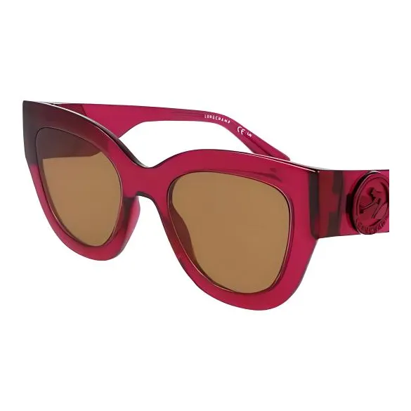 LONGCHAMP Irregular Shape Sunglasses Unisex Red-1