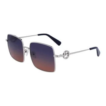 LONGCHAMP Metal Square Sunglasses Women's Silver