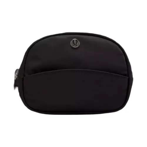 Lululemon Polyester With Nylon Makeup Bags Clutches Mini Women's Black & Silver