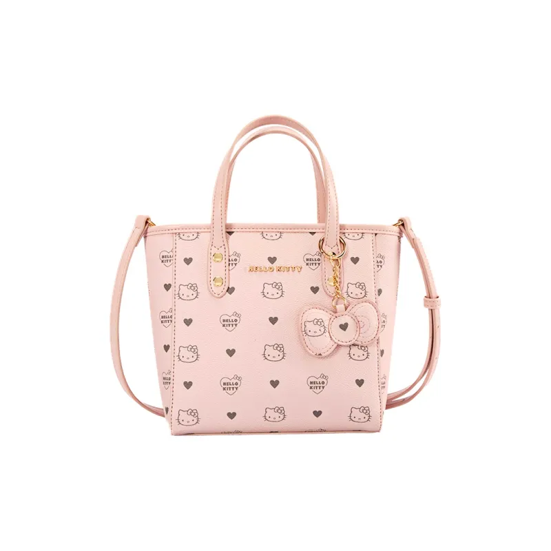 MESUCA Sanrio/Sanrio Kitty Series Synthetic Leather Tote Bag Shopping Bag Shoulder Bag Handbag Small Size Women's Pink-1