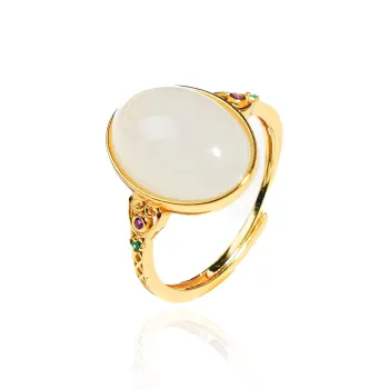 CUIYOUSHIJIA Rings White Jade Women's