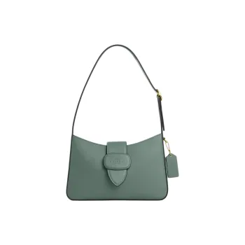 COACH Eliza Calfskin Handbag, Shoulder Bag Medium Size Women's Sage Green