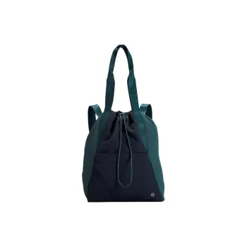 Lululemon Nylon Tote Bag Shopping Bag Backpack Handbag Shoulder Bag Regular Women's Green Jasper With Marine Blue