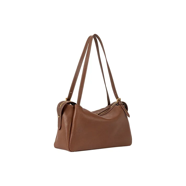 VANESSA HOGAN Cow Leather Shoulder Bag Large Size Women's Cocoa Red/Brown/Obsidian Black-2