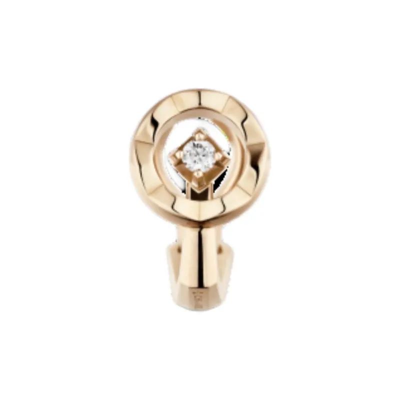 CHANEL 18K Diamonds Earrings Unisex Gold-1