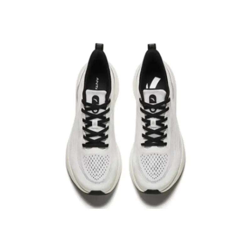 Anta Hydrogen Run 6th Generation Cushioning, Wear Resistant Low Top Running Shoes Men's Black White-2
