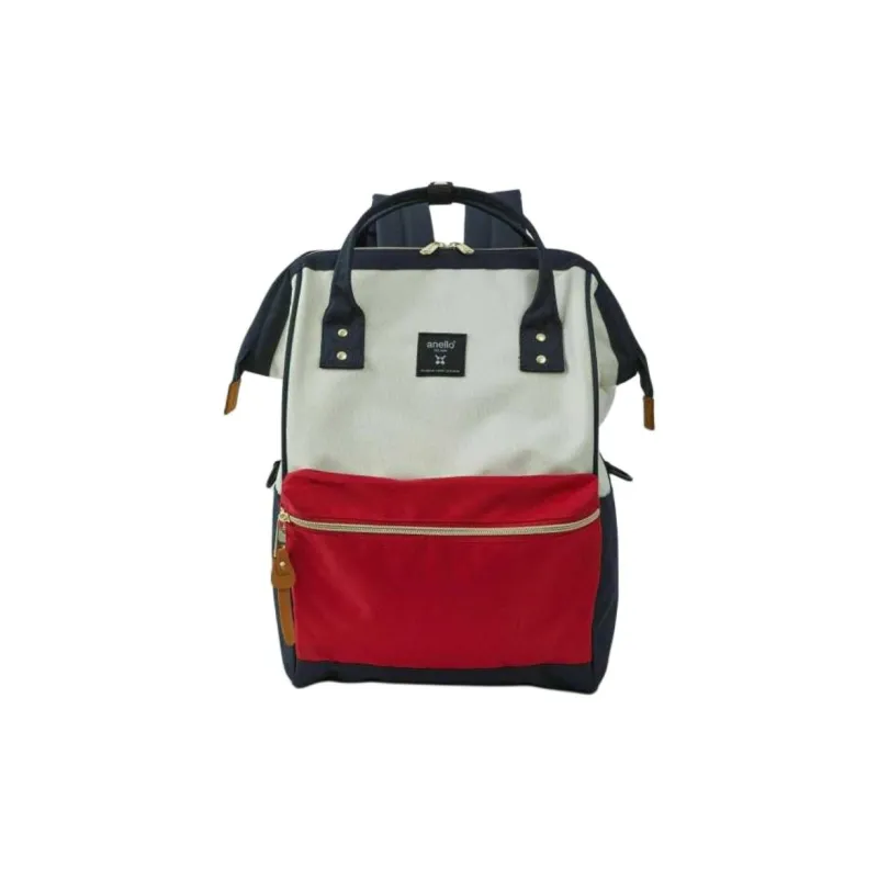 Anello Polyester Backpack Small Size Unisex Black/White/Red-1