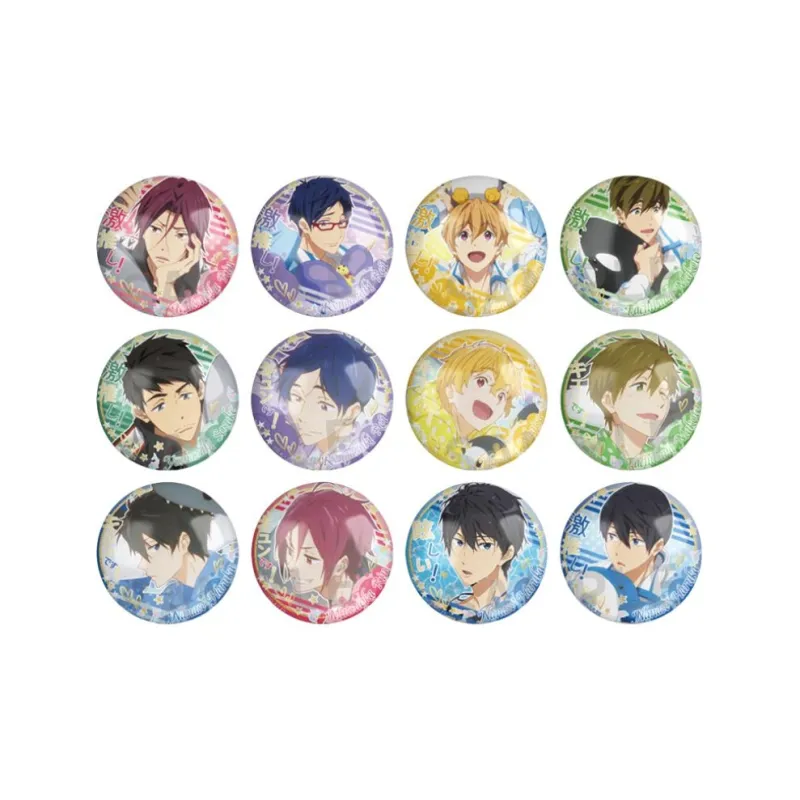 Gu Niang Suzune Yumemuki, Haruka Nanase, Makoto Tachibana, Rina Tachibana Free Swim Department Push Collection Badges-2