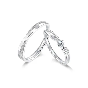 NUSQ Sterling Silver Zircon Rings Unisex