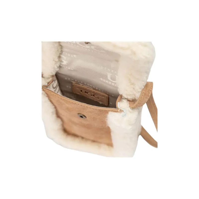 UGG Sheepskin Shoulder Bag Crossbody Bag Women's Tan-1
