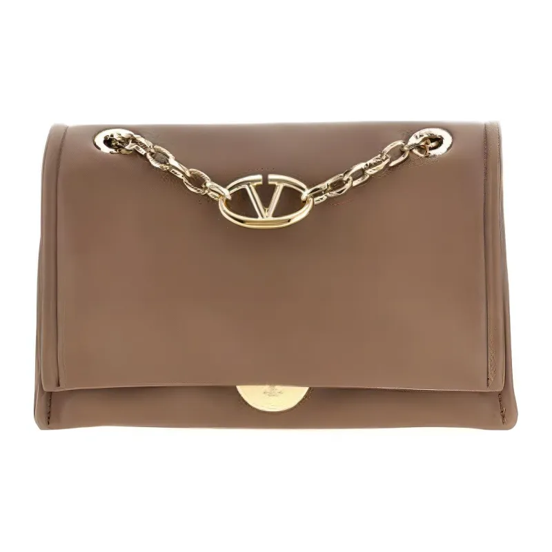 Valentino Garavani Logo Plaque Foldover Top Shoulder Bag-0
