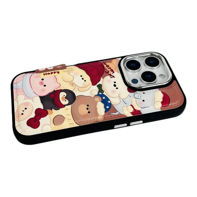 Wei Xin Leather Material Full Screen Animal Print Phone Cases Compatible With IPhone 16/15 Pro Max/Apple 13/14 Pro/Max-3
