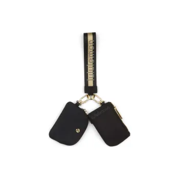Lululemon Recycled Nylon Wrist Bag Regular Women's Black & Gold & White Opal