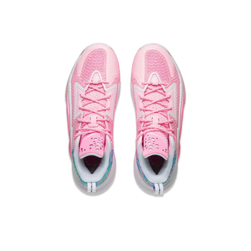 LiNing BadFive Hunter 1 Slip Resistant Coverage Lightweight Rebound Low Top Outdoor Basketball Shoes Men's Neon Pink-3