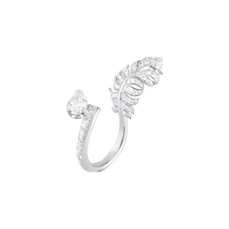 CHANEL 18K White Gold Rings Unisex Silver-2