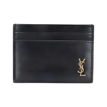 SAINT LAURENT Cow Leather Card Holder Card Holder Men's Black