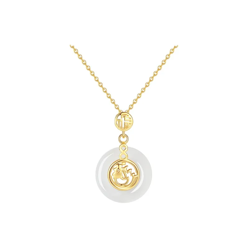 CHINA GOLD Chalcedony Jade Necklaces Women's-13