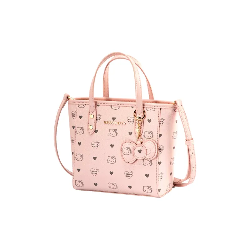 MESUCA Sanrio/Sanrio Kitty Series Synthetic Leather Tote Bag Shopping Bag Shoulder Bag Handbag Small Size Women's Pink-2
