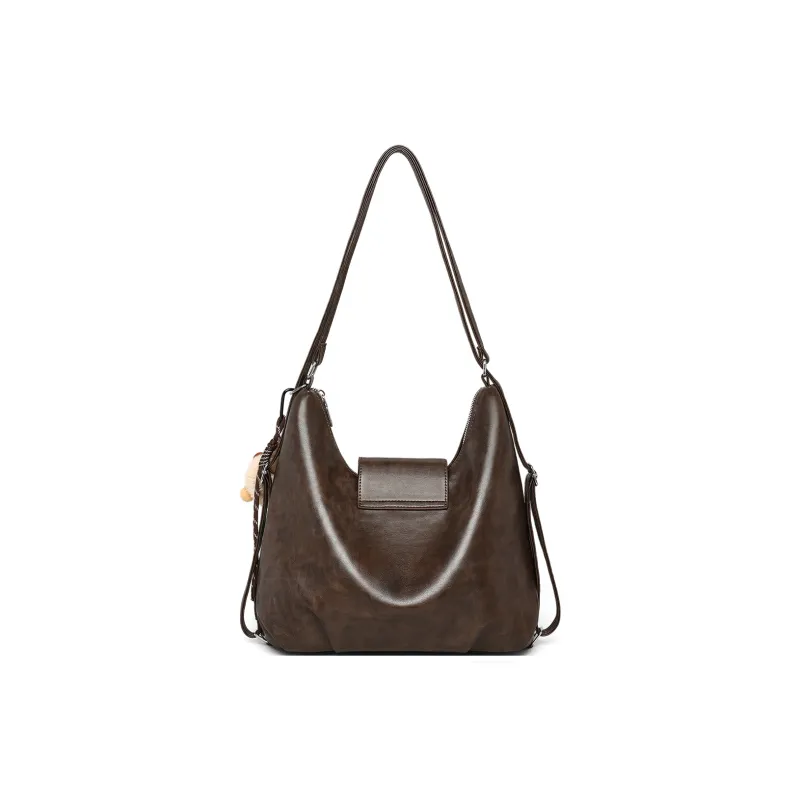 C°BANNER Synthetic Leather One Shoulder Underarm Tote Regular Women's Coffee/Brown/Black-3