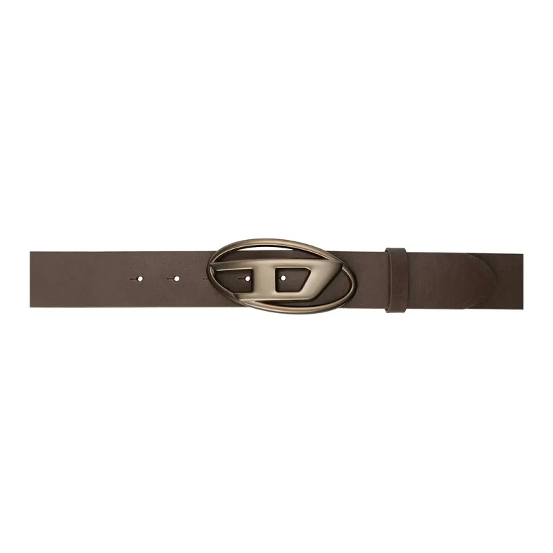 DIESEL Leather Belts Men's Brown Width 3.8CM-0